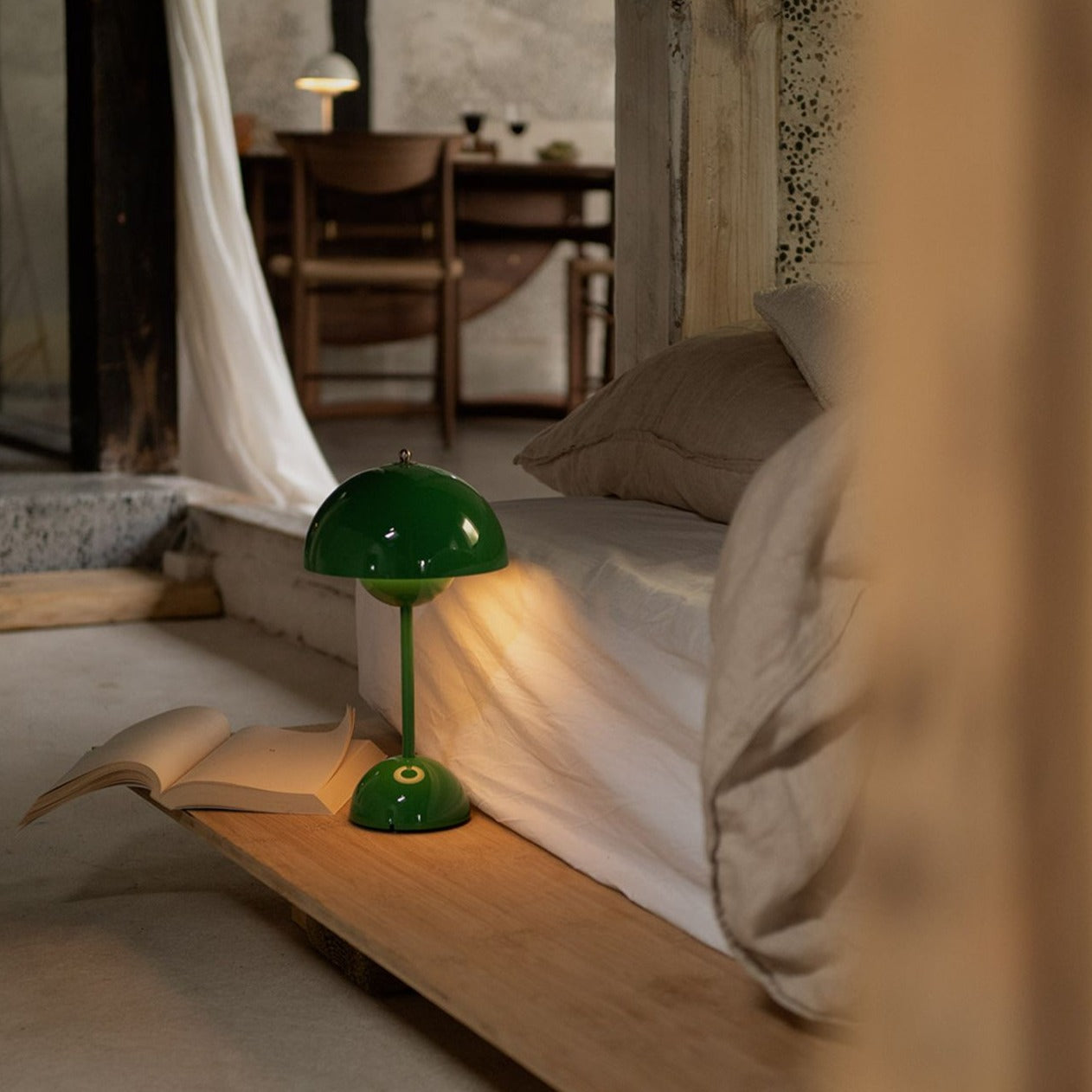Mondschein – Moderne LED-Tischlampe dimmbar Weiß Wohnzimmer
