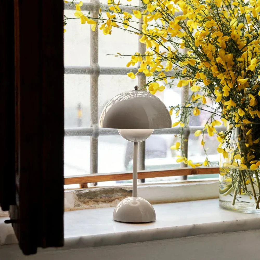 Mondschein – Moderne LED-Tischlampe dimmbar Weiß Wohnzimmer