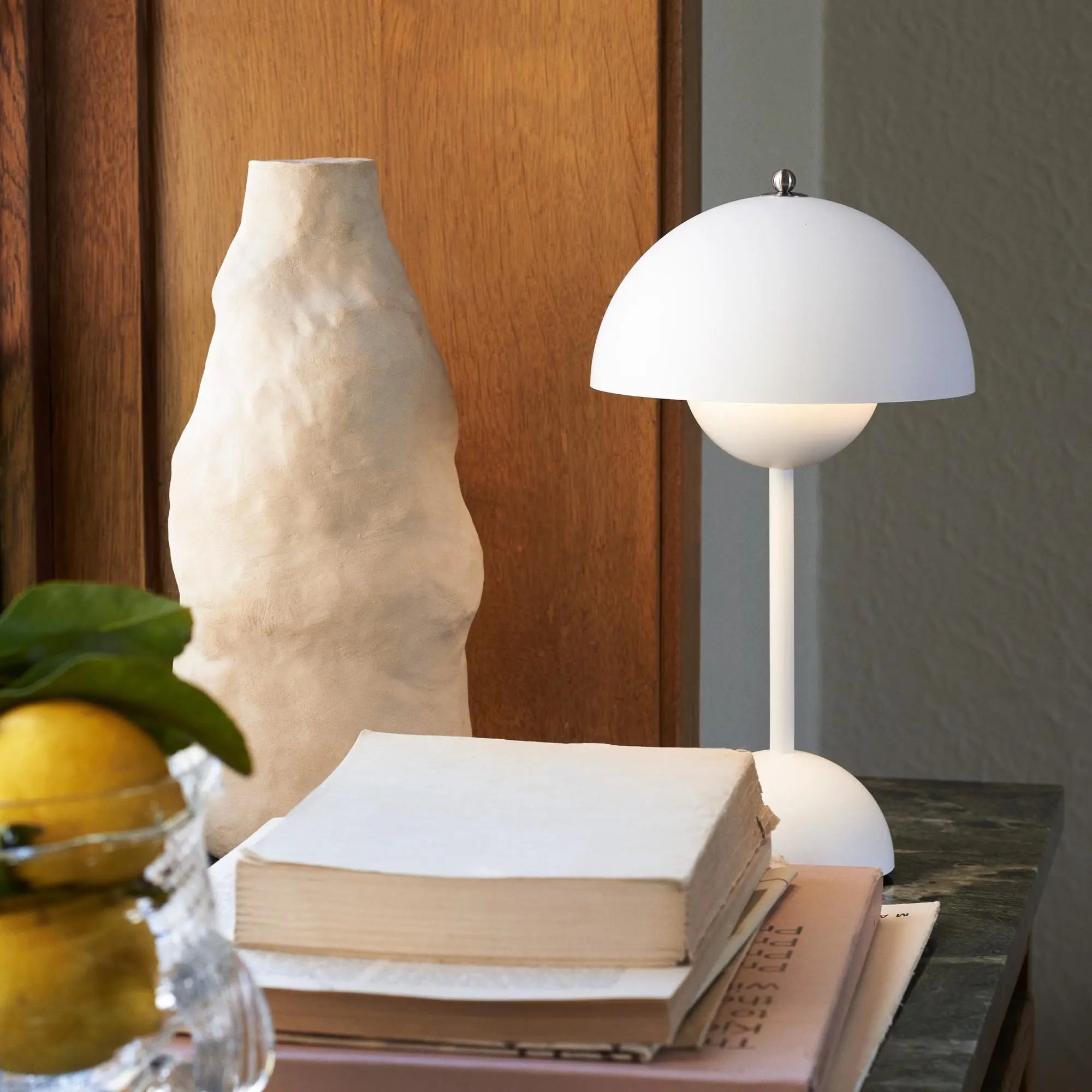 Mondschein – Moderne LED-Tischlampe dimmbar Weiß Wohnzimmer
