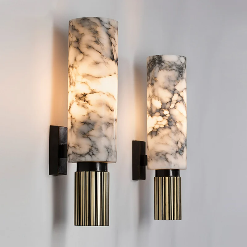 MarmoLux Wandleuchte – Modern, Marmor-Optik, LED, Für Wohnzimmer