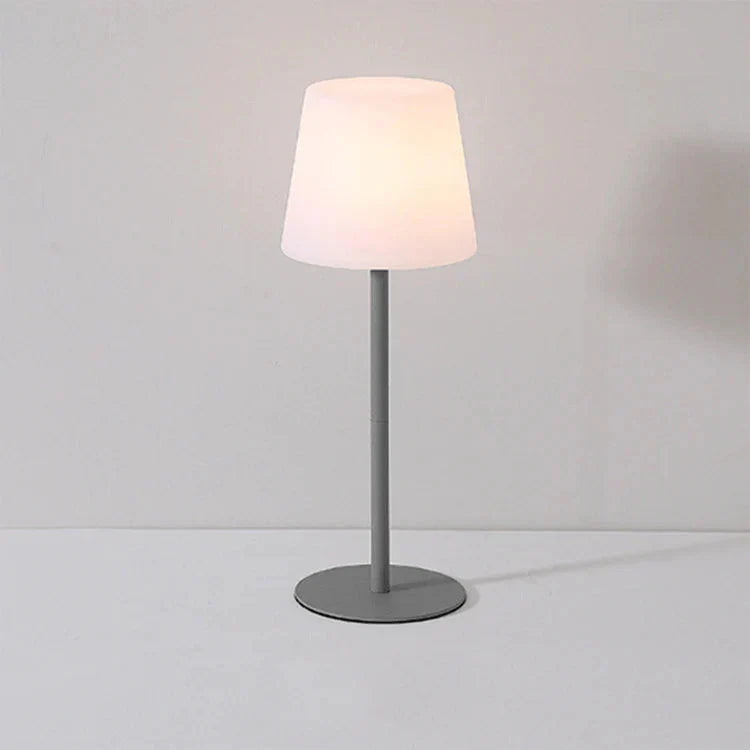LumoGlow LED Tischlampe – Kabellos, modern, dimmbar, weiß, für Terrasse & Garten