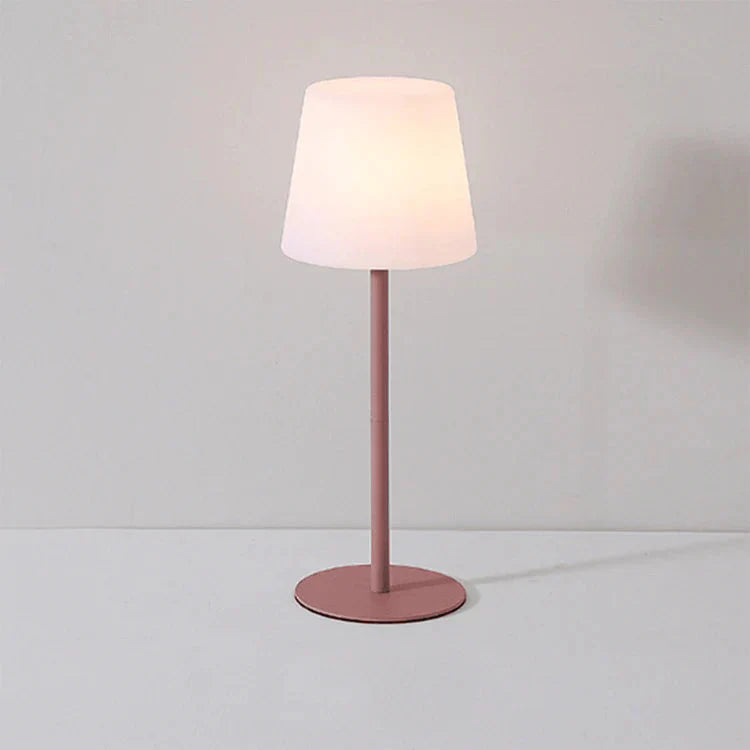 LumoGlow LED Tischlampe – Kabellos, modern, dimmbar, weiß, für Terrasse & Garten