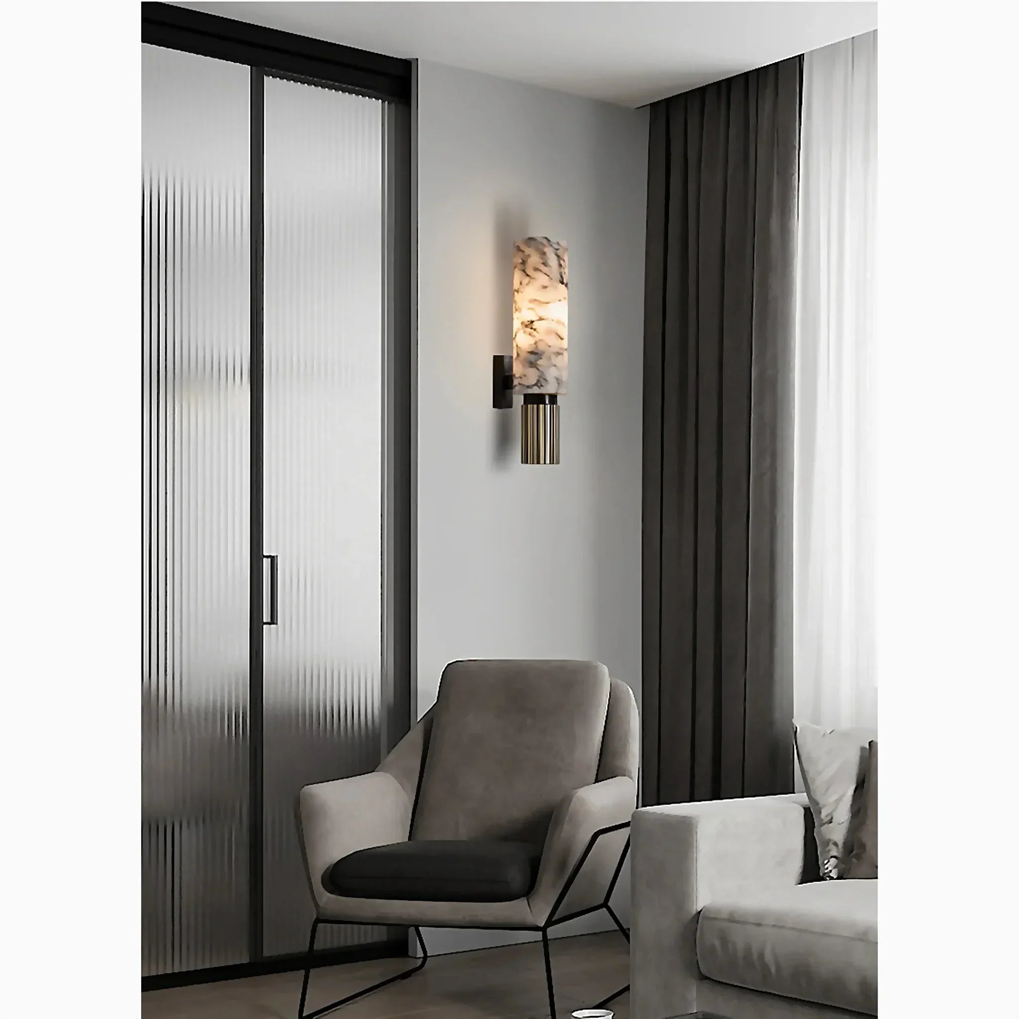 MarmoLux Wandleuchte – Modern, Marmor-Optik, LED, Für Wohnzimmer