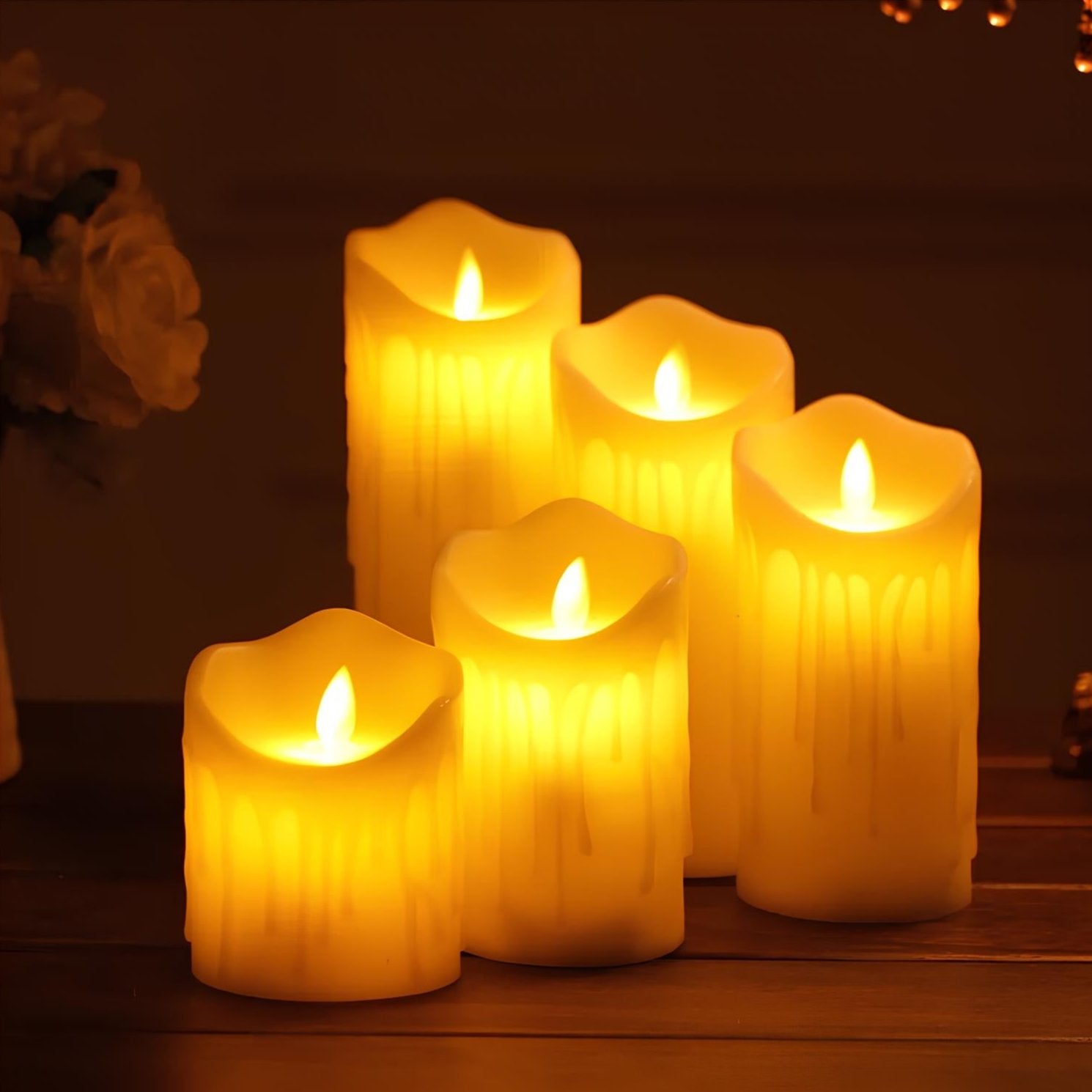 LumaBloc LED-Kerzen Set ohne Flamme Creme für Terrasse