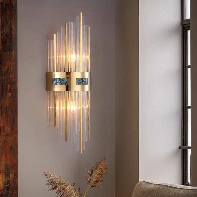 Brillora LED-Wandleuchte mit Kristall – Luxus Design in Gold für Wohnzimmer
