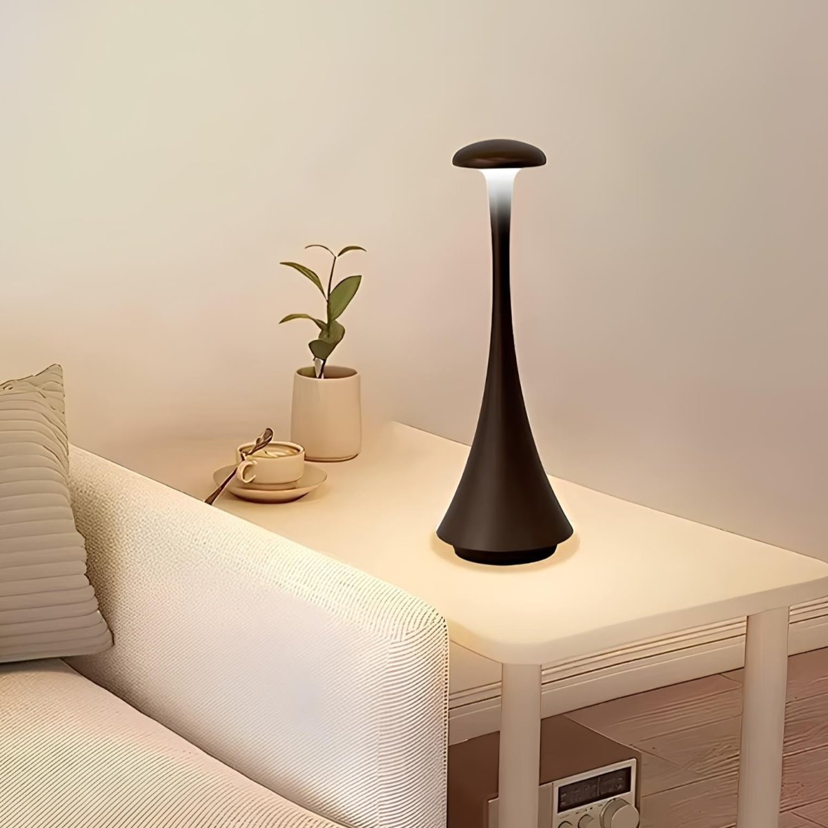 LumoSpire Design-Tischlampe LED Modern Dimmbar Schwarz für Wohnzimmer