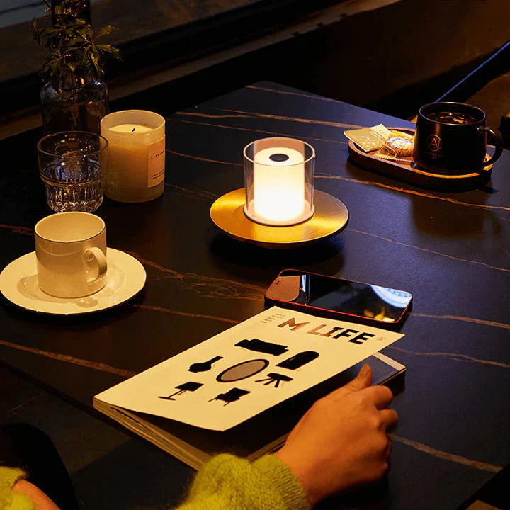 GlowSense LED-Kerzenlampe – Modern Induktiv Warmlicht für Garten & Terrasse