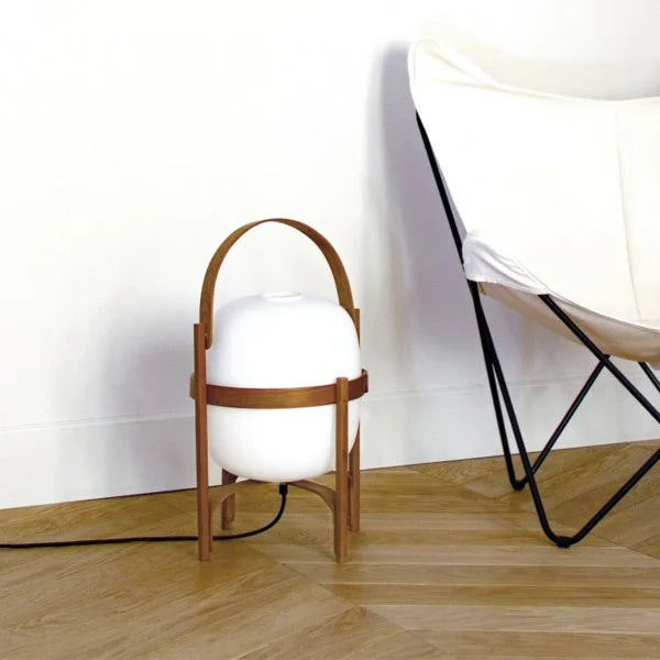 KorbLuma LED Tischlampe Boho-Stil Rattanoptik Warmlicht Terrasse
