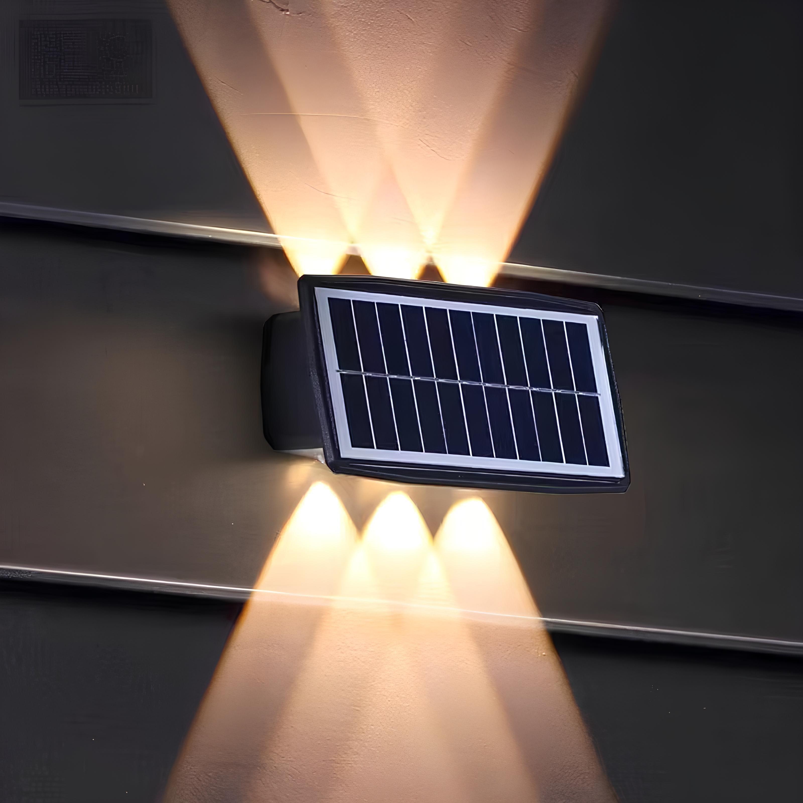 SolaGlow Wandlampe Modern Solar LED Schwarz für Terrasse
