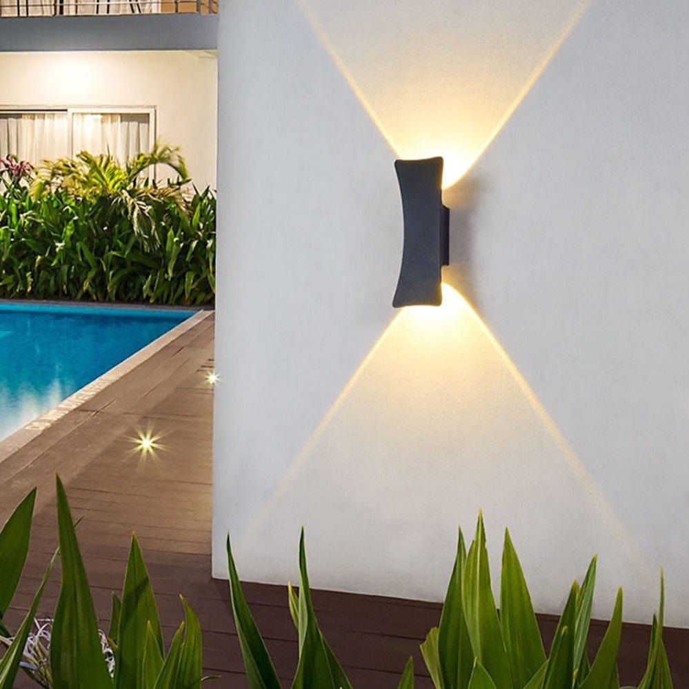AbendGlanz – Moderne Außenwandleuchte LED Schwarz Terrasse & Garten