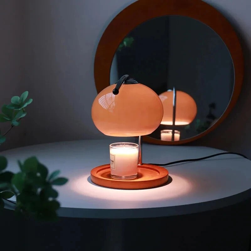 GlasLume – Moderne Glas-Macaron-Tischlampe LED Pastell Wohnzimmer