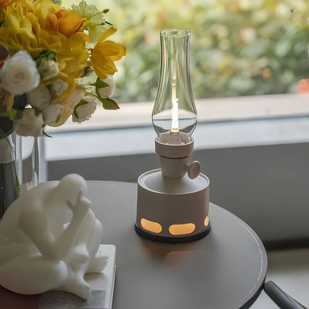 LumoLantern Vintage LED Laterne warmweiß schwarz für Garten & Terrasse