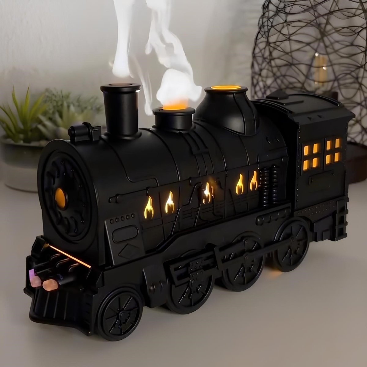 SteamGlow Dampfzug Luftbefeuchter LED Lampe Schwarz für Wohnzimmer
