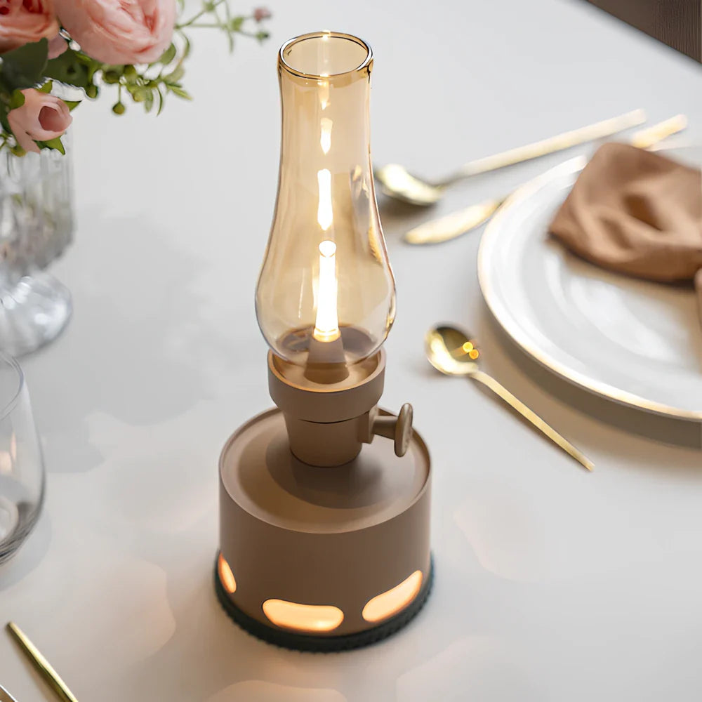 LumoLantern Vintage LED Laterne warmweiß schwarz für Garten & Terrasse