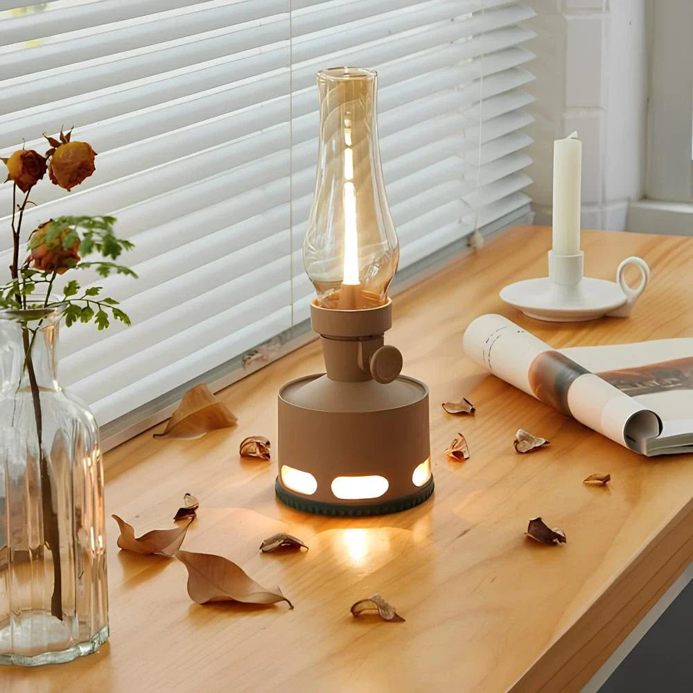 LumoLantern Vintage LED Laterne warmweiß schwarz für Garten & Terrasse