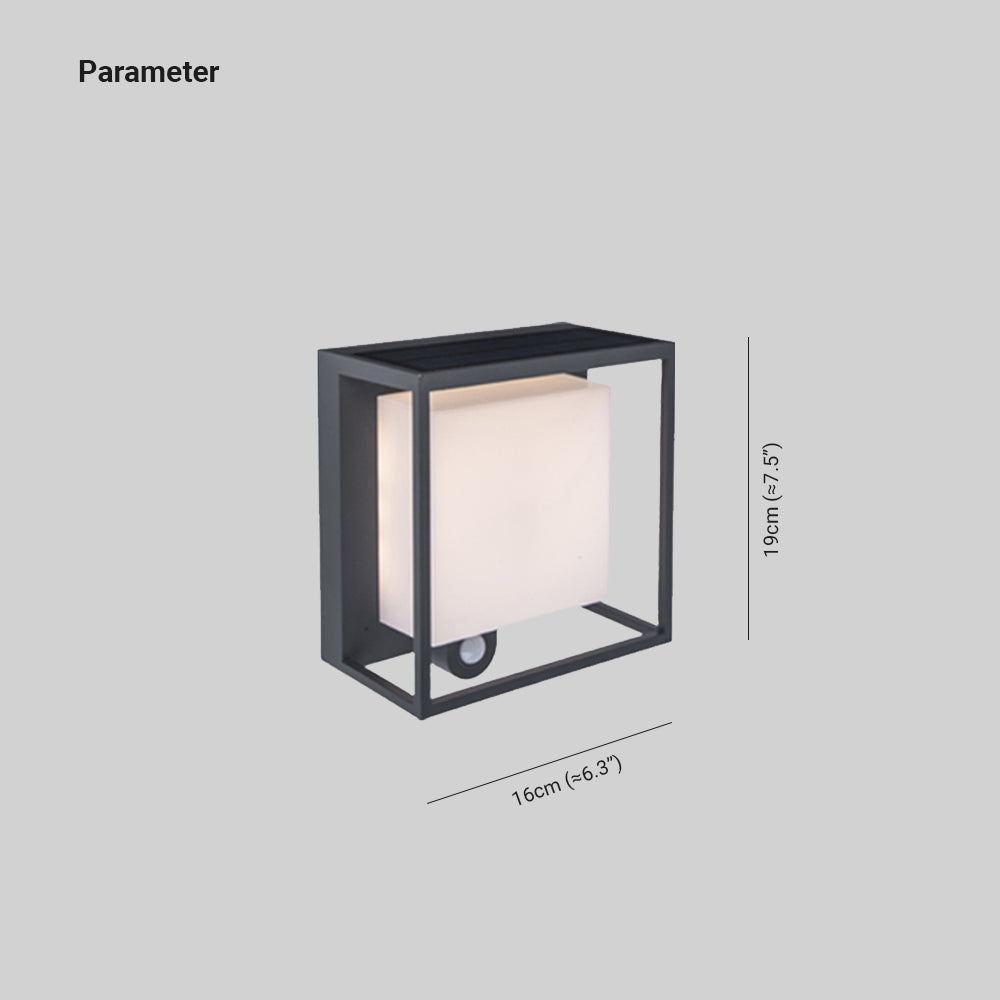 LumiRect Solar Wandleuchte Modern Rechteckig Schwarz