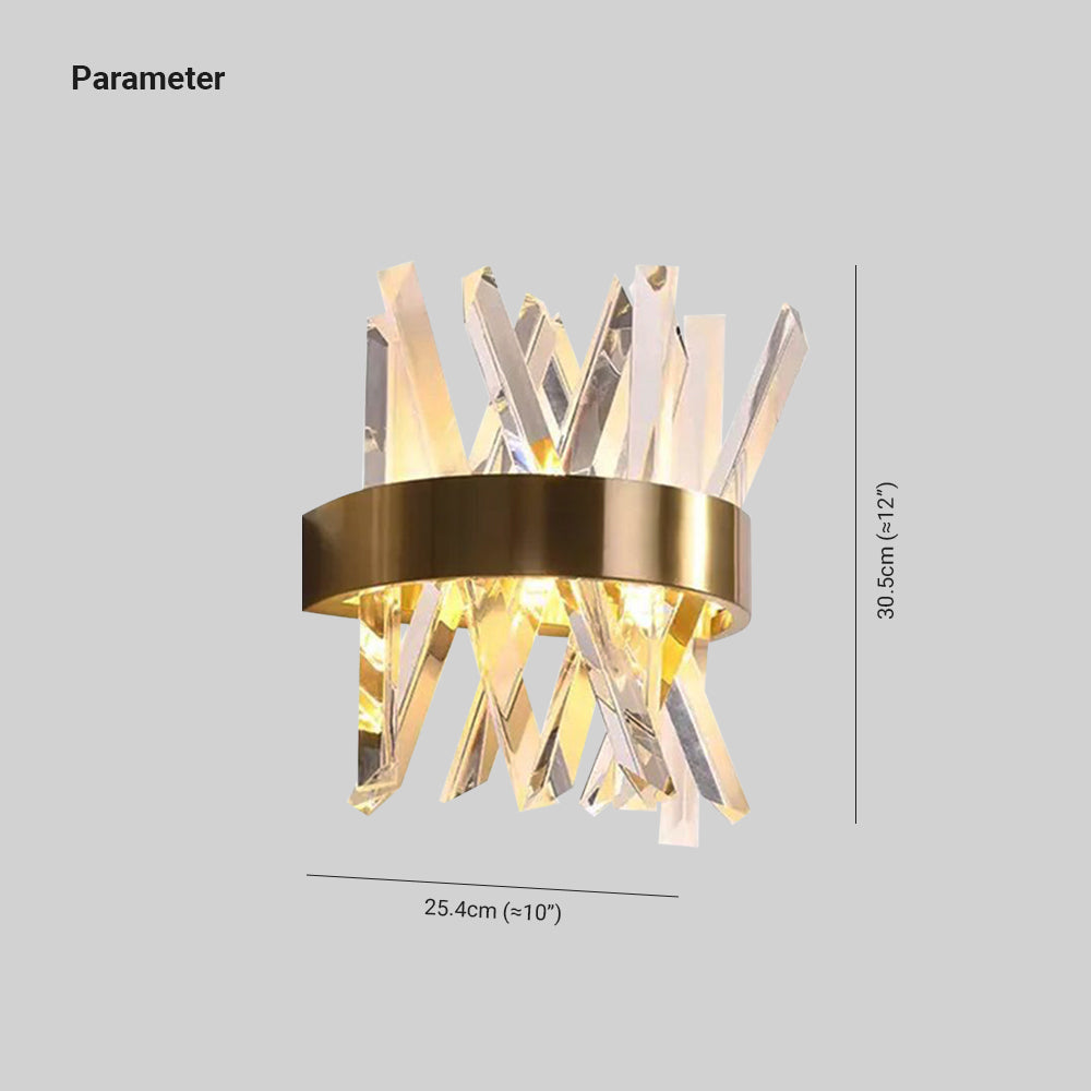 CrystalGold – LED-Wandleuchte mit Gold & Kristall