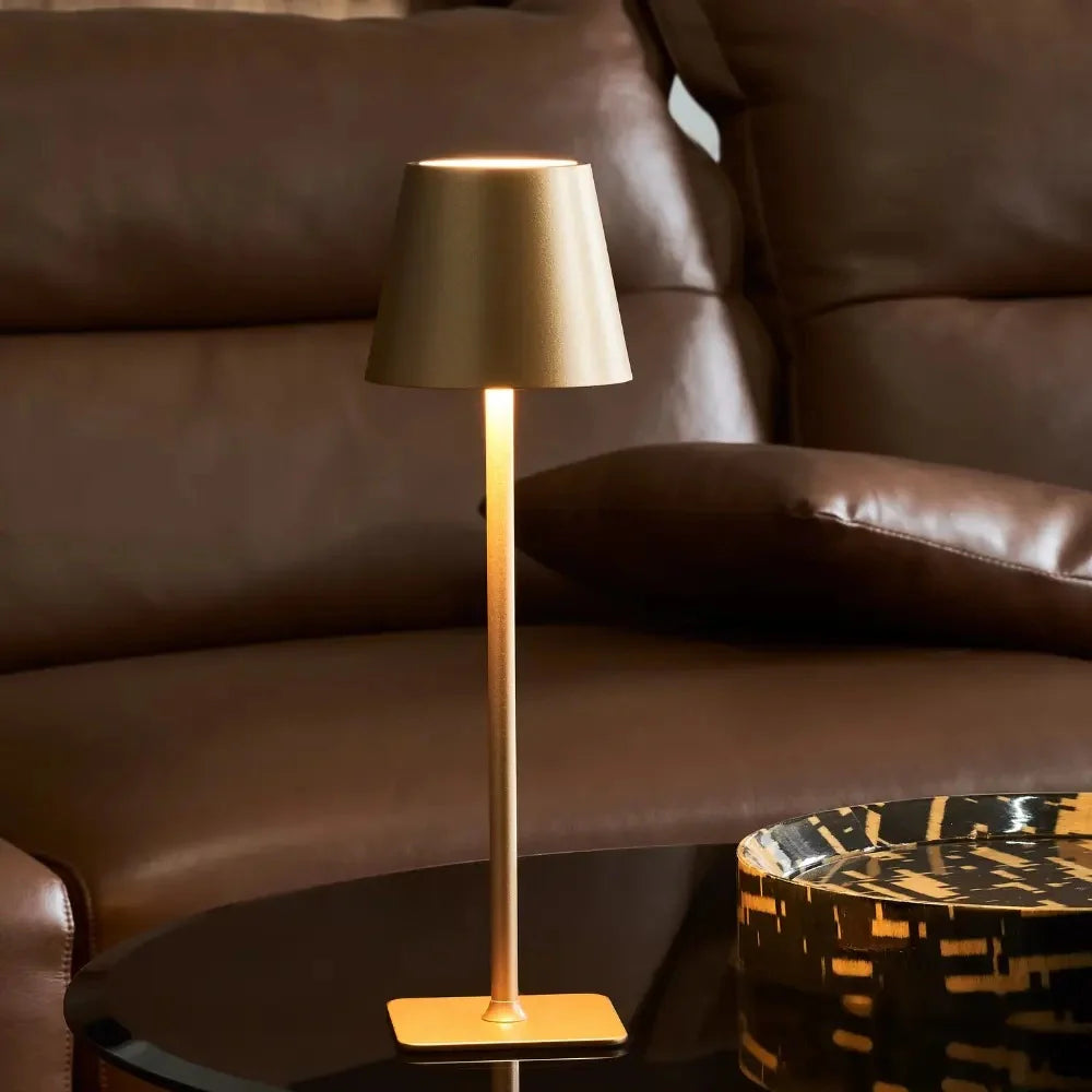 LumoTall Dimmbare Tischlampe Modern Gold für Wohnzimmer