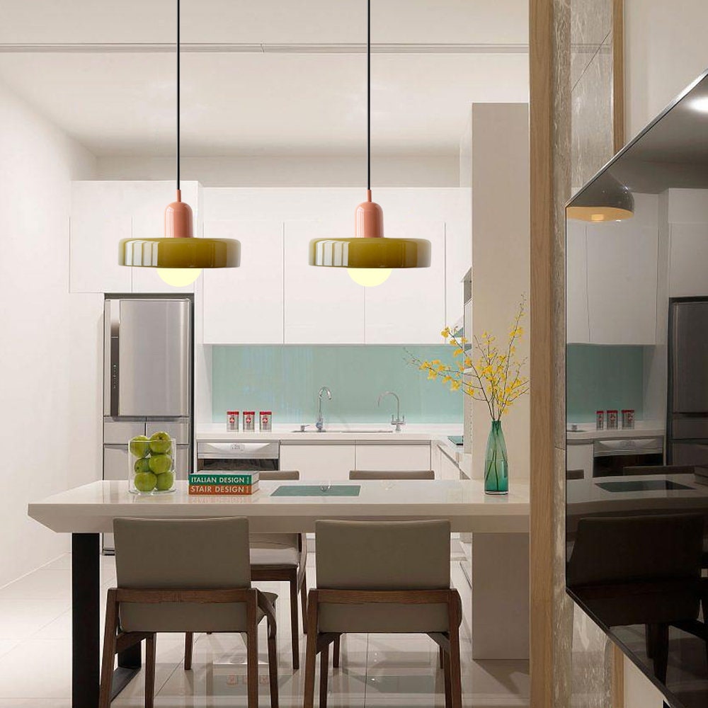 Verstellbare Bauhaus Pendelleuchte aus Glas – Esszimmer & Wohnzimmer Beleuchtung