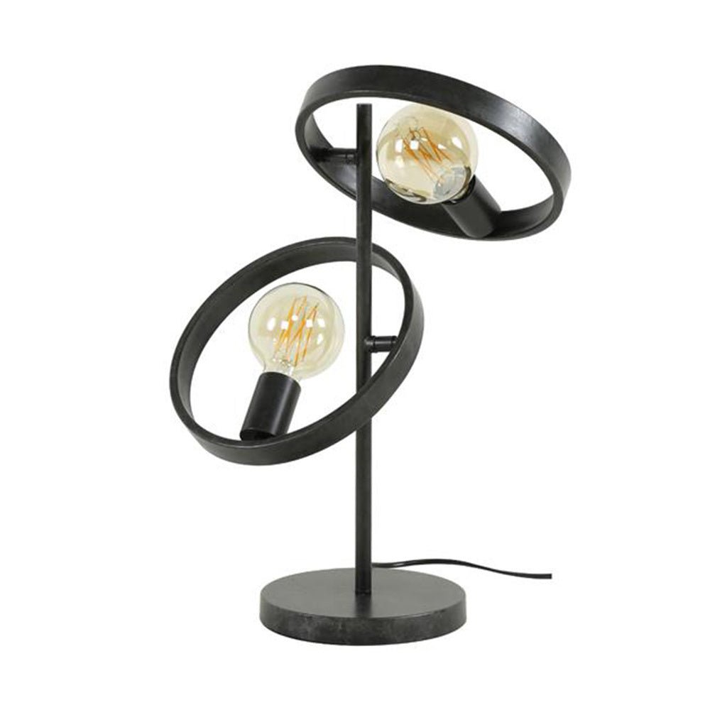 LumoSteel – Moderne Metall-Tischlampe Runddesign Schwarz Wohnzimmer