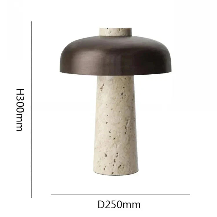 TravinoLux Tischlampe – Naturstein Travertin Warmlicht Wohnzimmer
