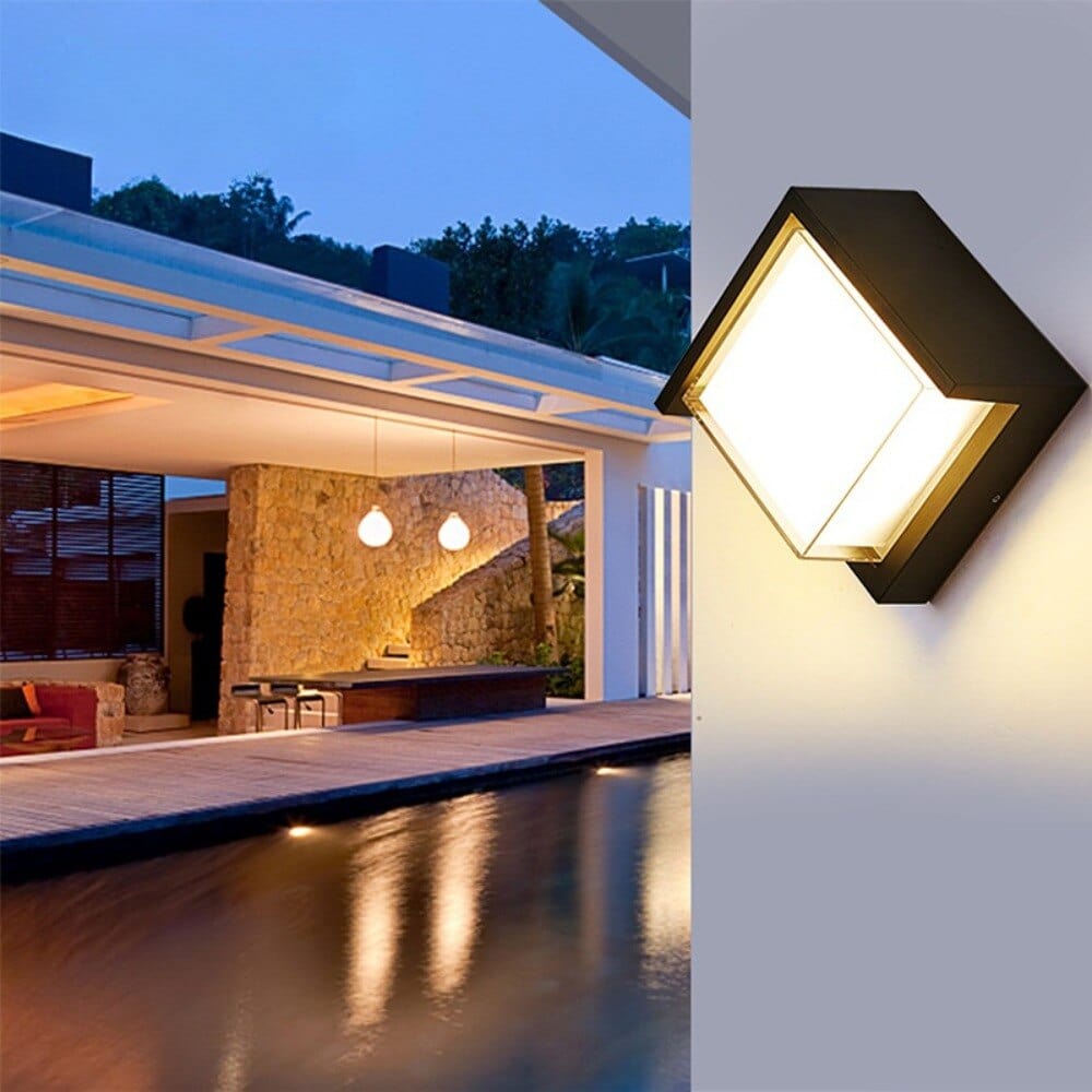 LumoGuard Außenwandleuchte Modern LED mit Sensor Schwarz für Einfahrt