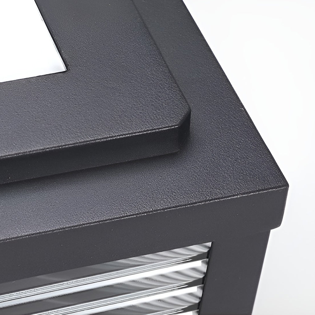 LumoPost Gartenleuchte Modern Glasrippen Schwarz