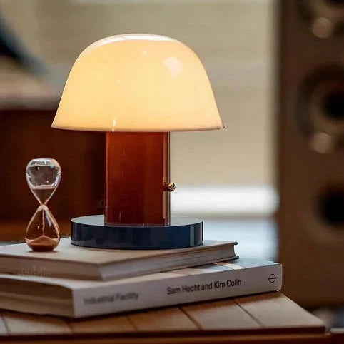 FungoLume Tischlampe Pilzform Retro LED Weiß