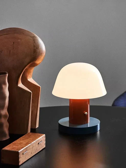 FungoLume Tischlampe Pilzform Retro LED Weiß