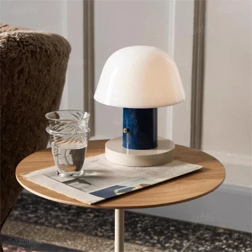 FungoLume Tischlampe Pilzform Retro LED Weiß