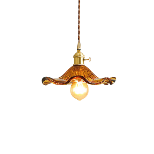 Tropical Bloom Pendelleuchte aus Glas & Messing