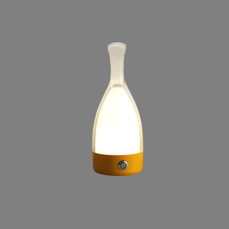 LumoFlair LED Tischlampe Flaschenstil Akku Warmlicht Garten