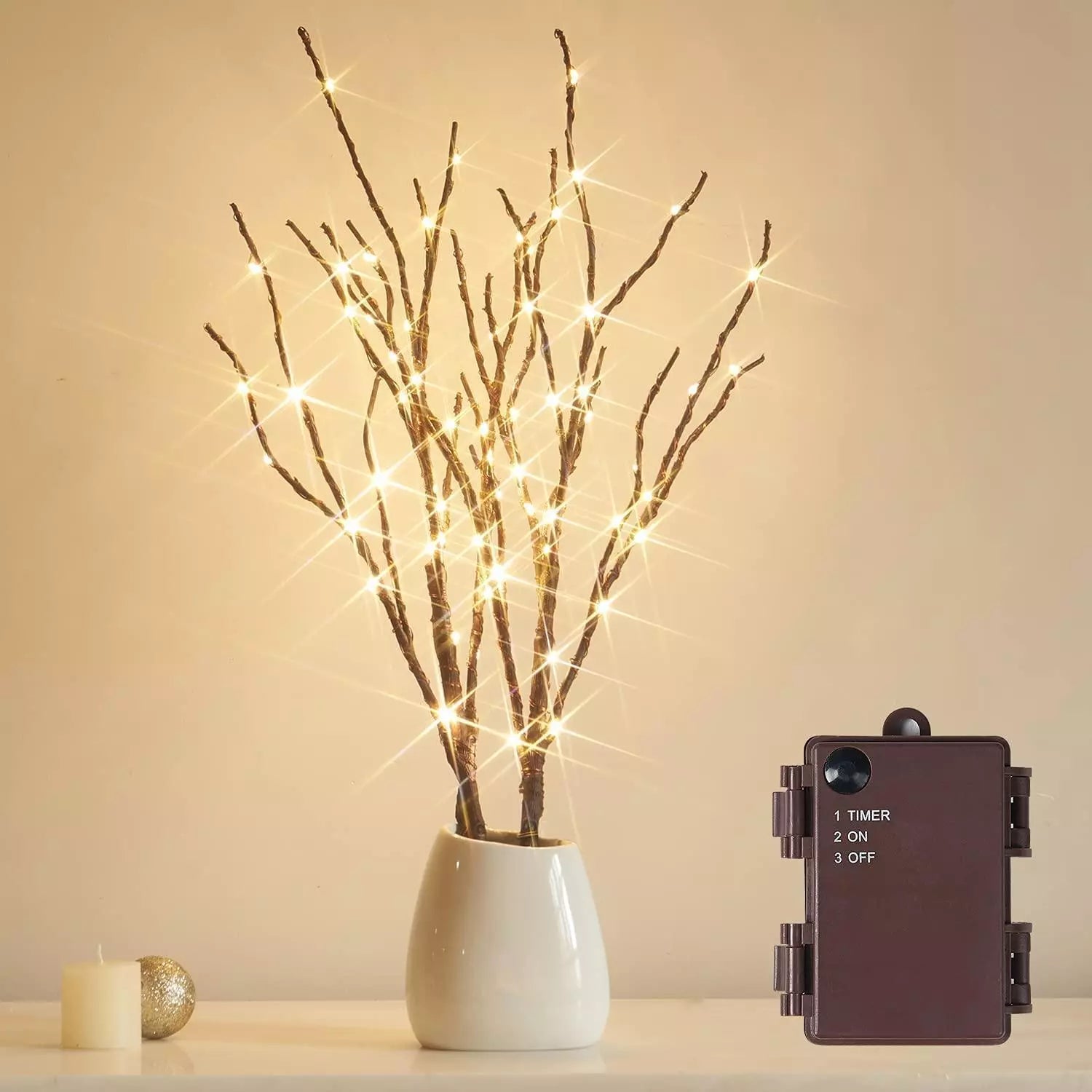 LeuchtWeide Lampe im Naturstil mit warmem LED-Licht