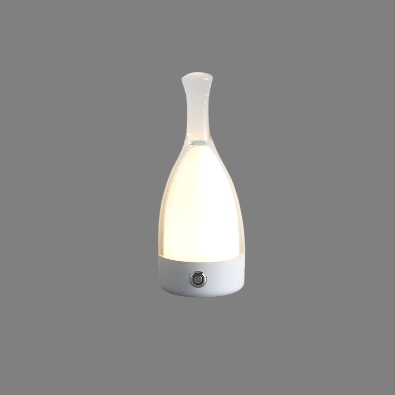 LumoFlair LED Tischlampe Flaschenstil Akku Warmlicht Garten