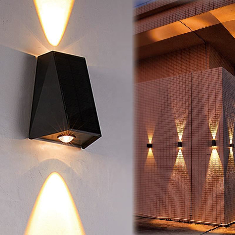 SolarGlow – Moderne LED-Solar-Wandleuchte Schwarz für Garten & Terrasse