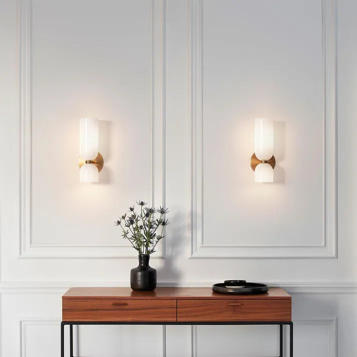 VitraGlow Glas Wandleuchte – Modern, LED, Gold, Für Flur