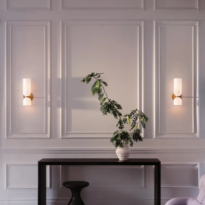 VitraGlow Glas Wandleuchte – Modern, LED, Gold, Für Flur