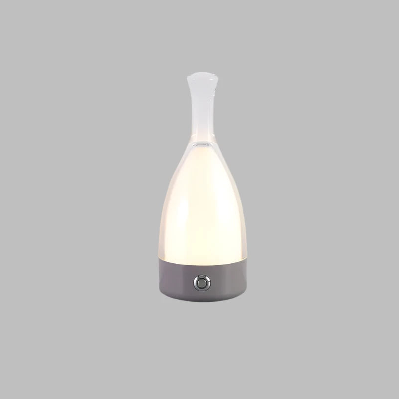 LumoFlair LED Tischlampe Flaschenstil Akku Warmlicht Garten