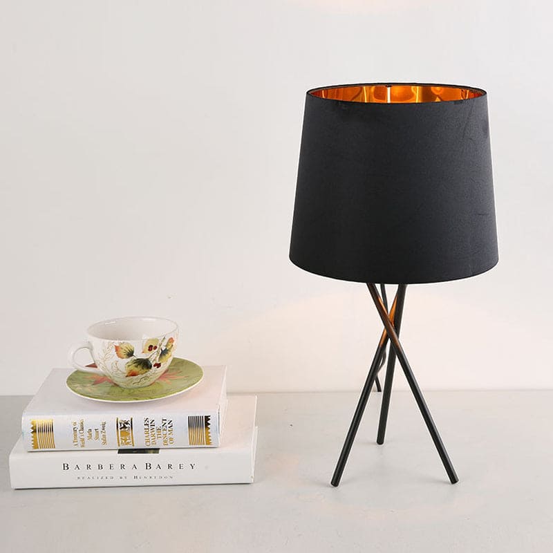 LumiTact Tischlampe Minimalistisch Stoffschirm Warmweiß Schlafzimmer