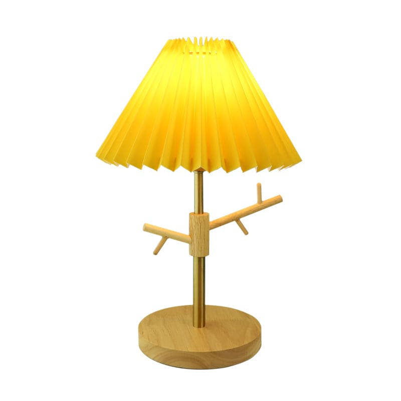 FoldaNord Nachttischlampe Skandi-Stil Holzregal Weiß Schlafzimmer
