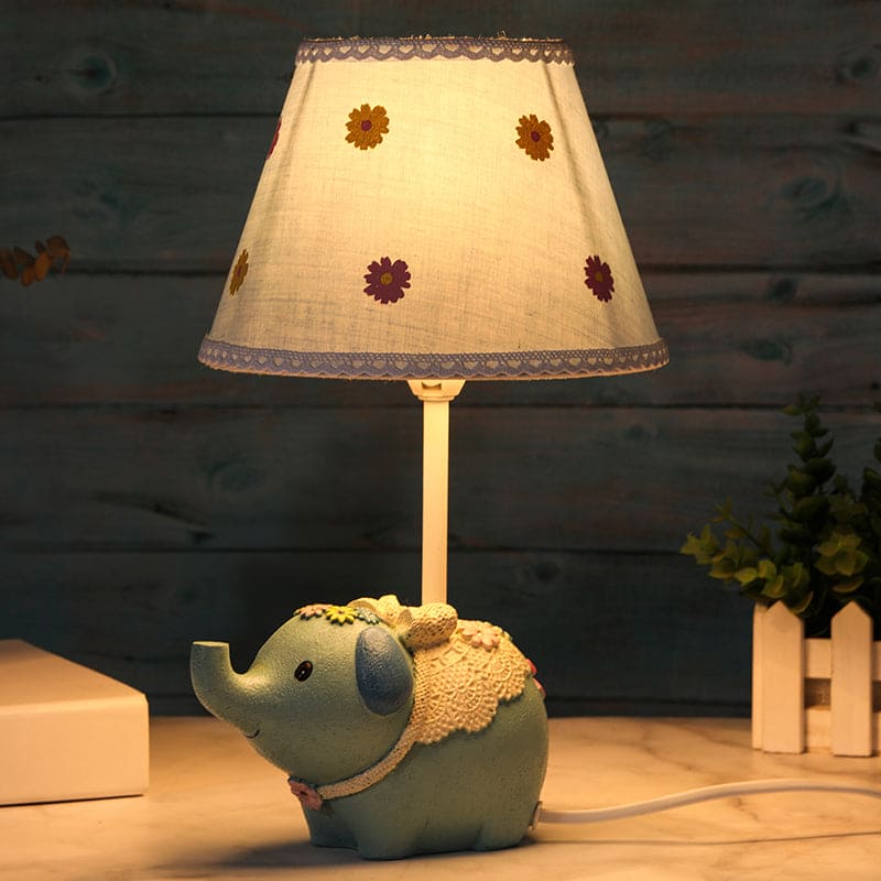 ElefantaBlume Tischlampe Orientalisch Elefantenfuß Beige Wohnzimmer