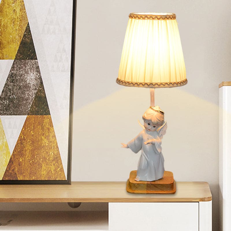 Angel Aura Nachttischlampe Klassisch Engelsfigur Weiß Schlafzimmer