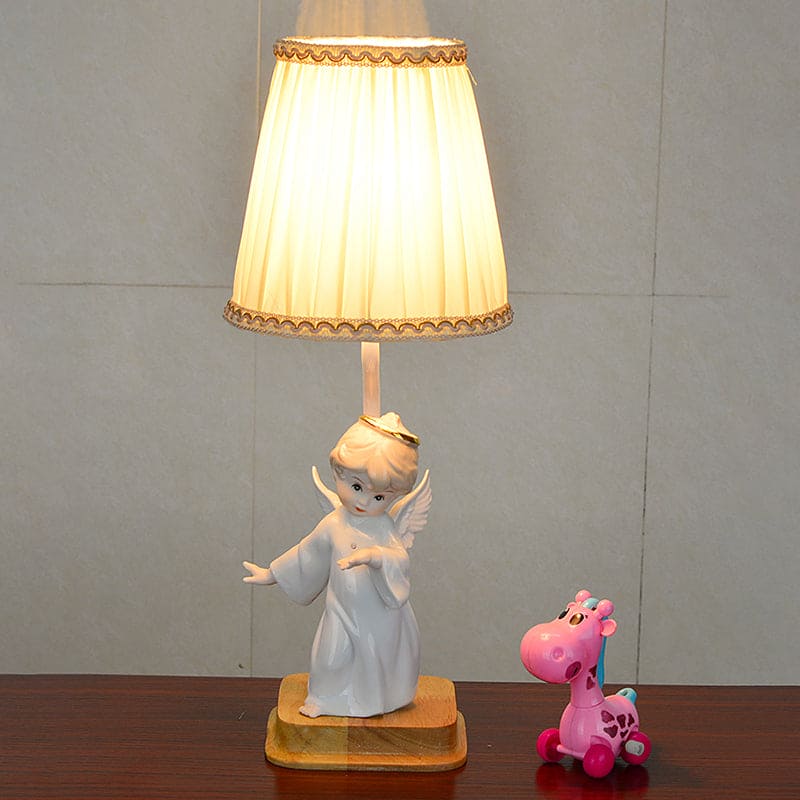 Angel Aura Nachttischlampe Klassisch Engelsfigur Weiß Schlafzimmer