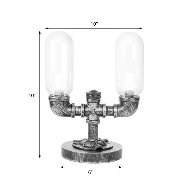 AmberLux Glas-Tischlampe Kapstil Klar für Wohnzimmer
