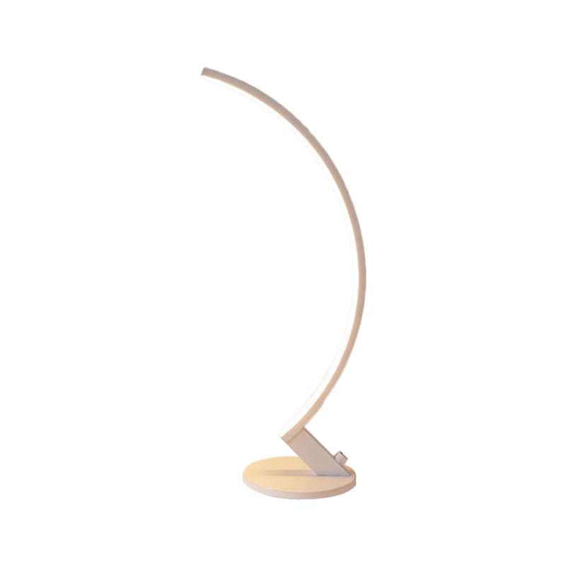 ArcoLume Bogen-Tischlampe modern Metall Silber Wohnzimmer