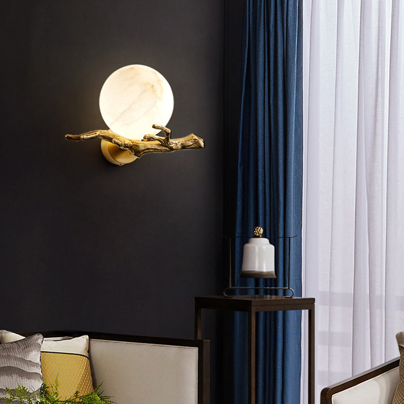 LuminaStone Kreative Marmor-Wandlampe – Modern Weiß Wohnzimmer