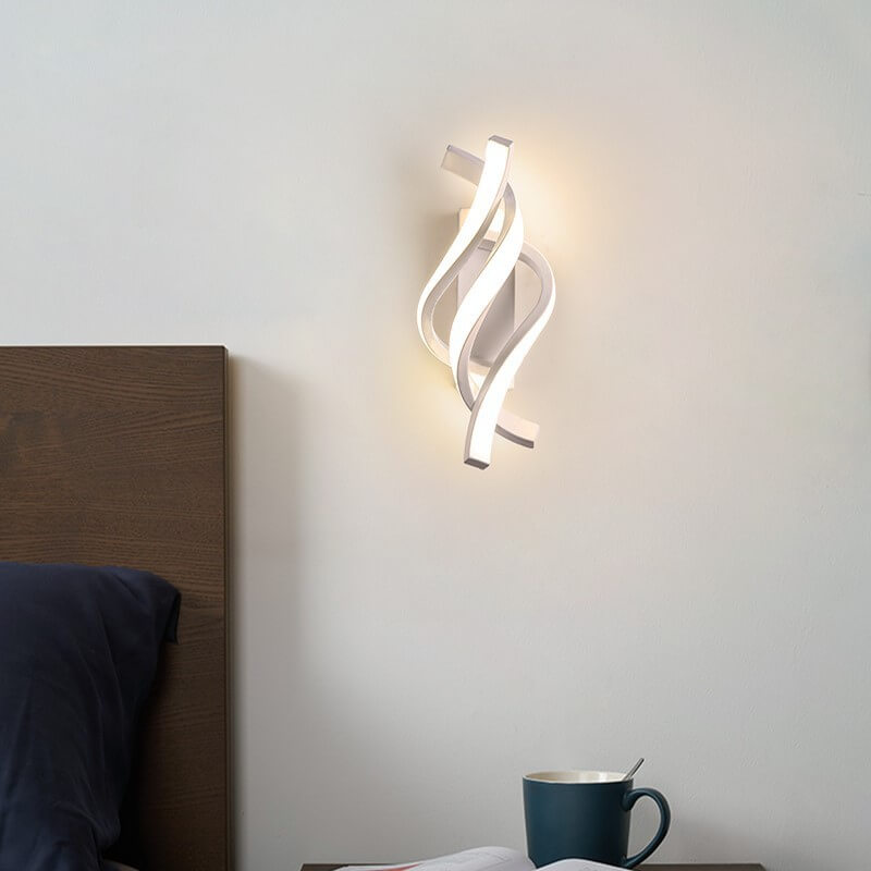 Spiral-LED Wandleuchte - Modernes Spiral-Design in Weiß und Schwarz für das Wohnzimmer