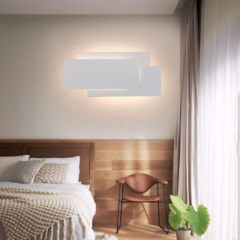 StackLight - Industrielle LED-Wandleuchte - Weiß/Schwarz, modernes Design für Schlafzimmer/Wohnzimmer