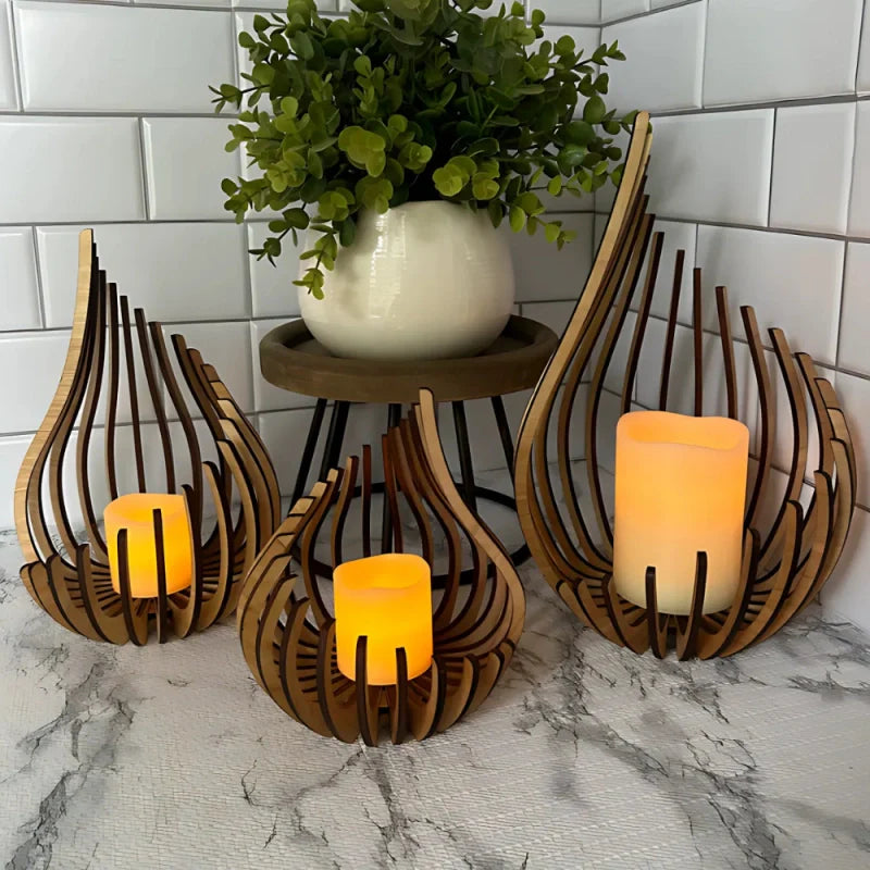 LumoDrop Kerzenhalter – elegant gläsern für Tischdeko & Wohnzimmer