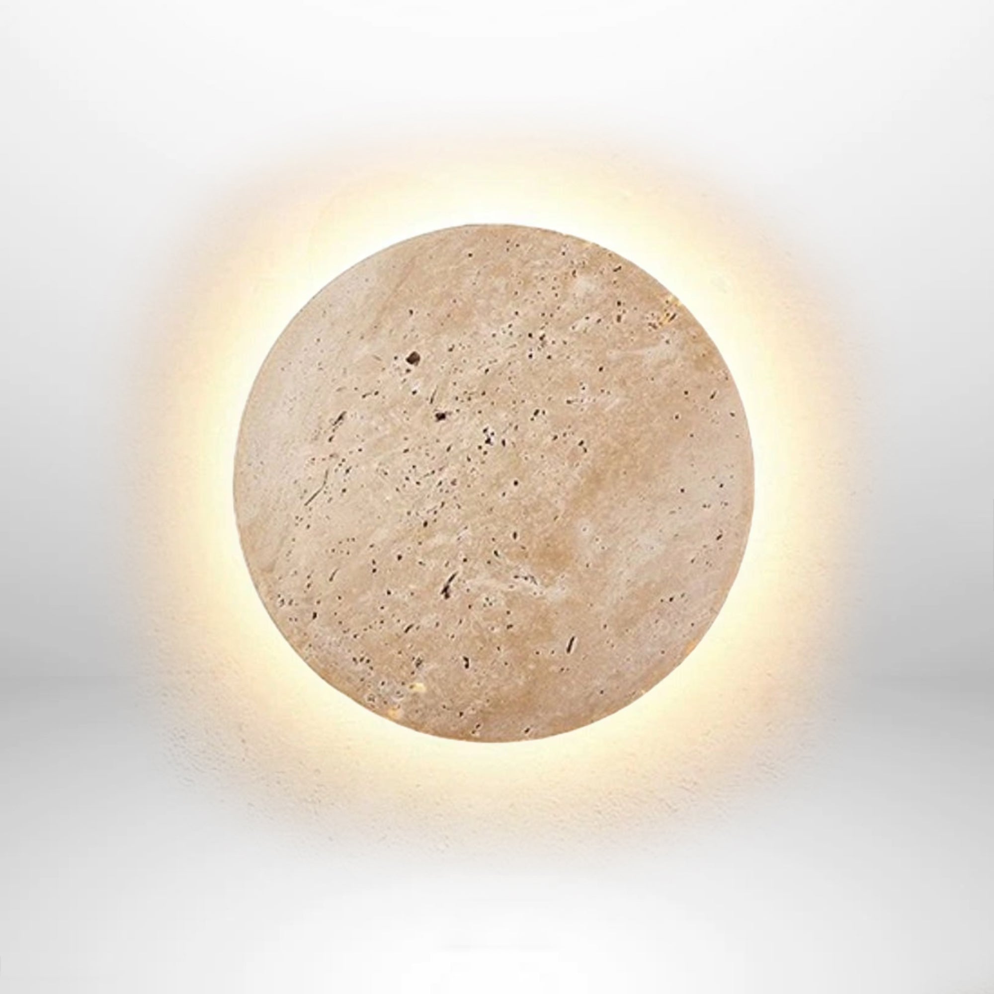 SerenGlow - Minimalistische Wandleuchte aus Travertin